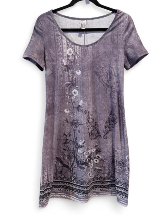noracora Dresses & Skirts - Lavender Floral Print Mini Dress with Scoop Neck